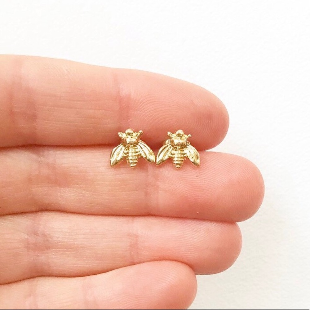 “The Bee’s Knees” Mini Stud Minimalist Earrings - Picture 5 of 11